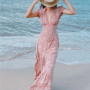 XS back Tie Floral Maxi Dress